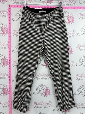 s.c & co. Gingham Trousers - Women's Checked Pants Black & White casual fit